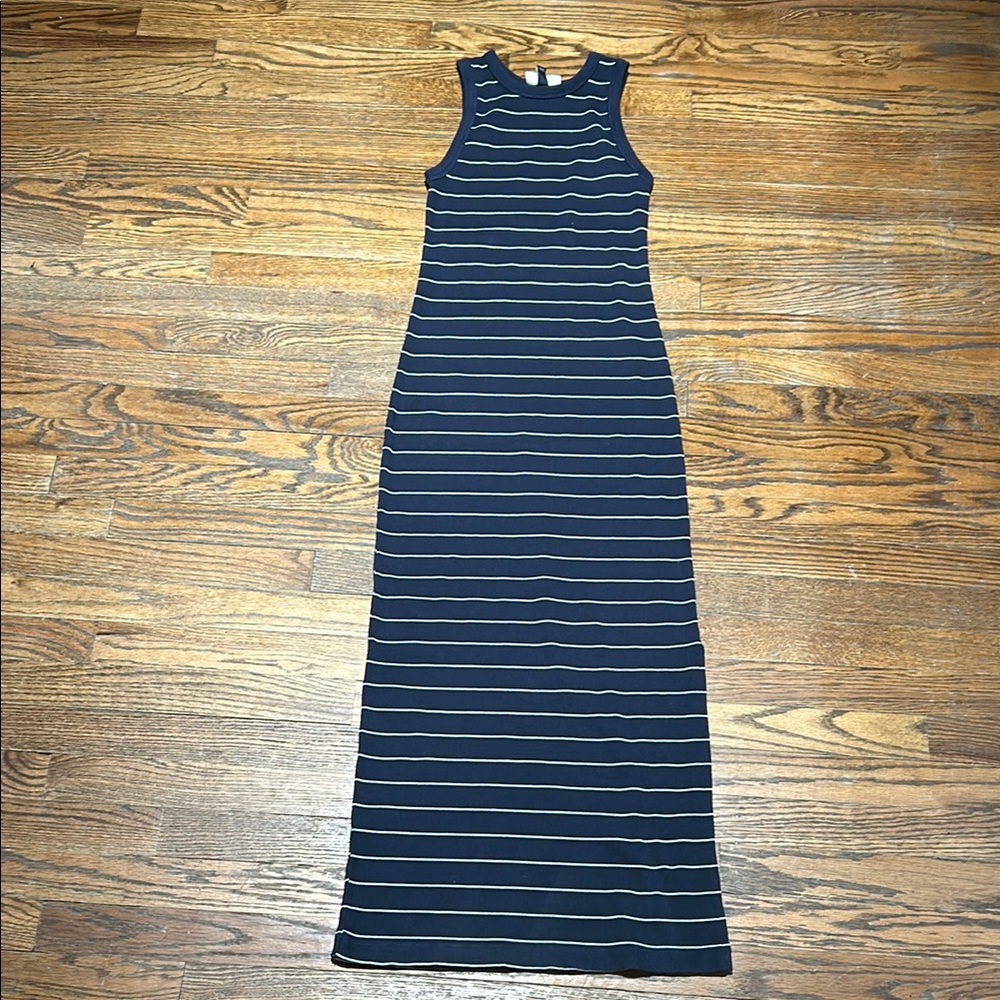 Striped Navy Sleeveless Dress - Picture 3 of 5